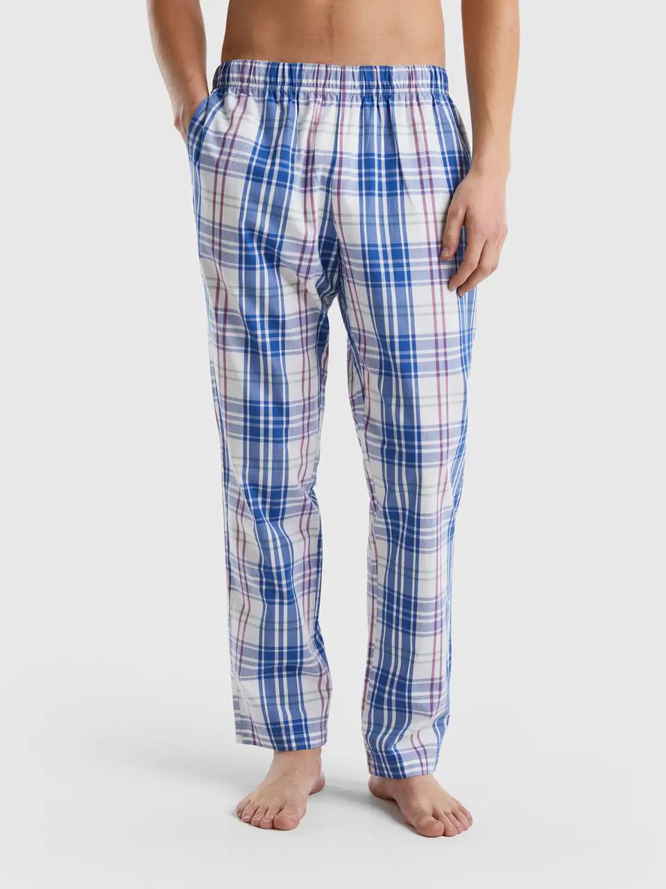 Benetton check trousers in 100% cotton. 1