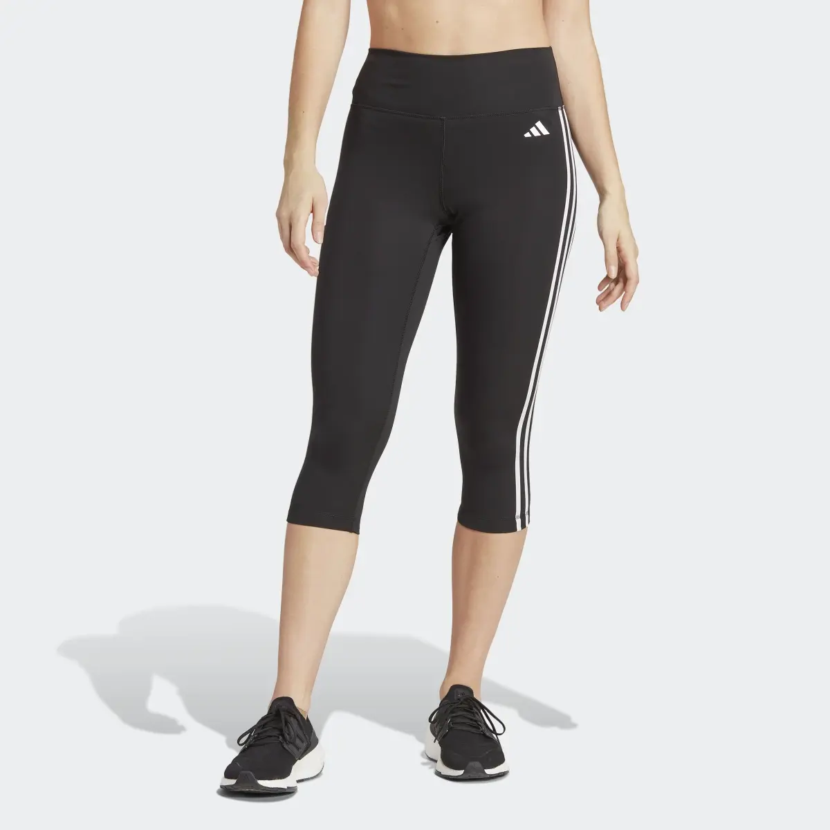 Adidas Train Essentials 3-Stripes High-Waisted 3/4 Leggings. 1