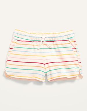 Printed Jersey-Knit Dolphin-Hem Cheer Shorts for Girls white