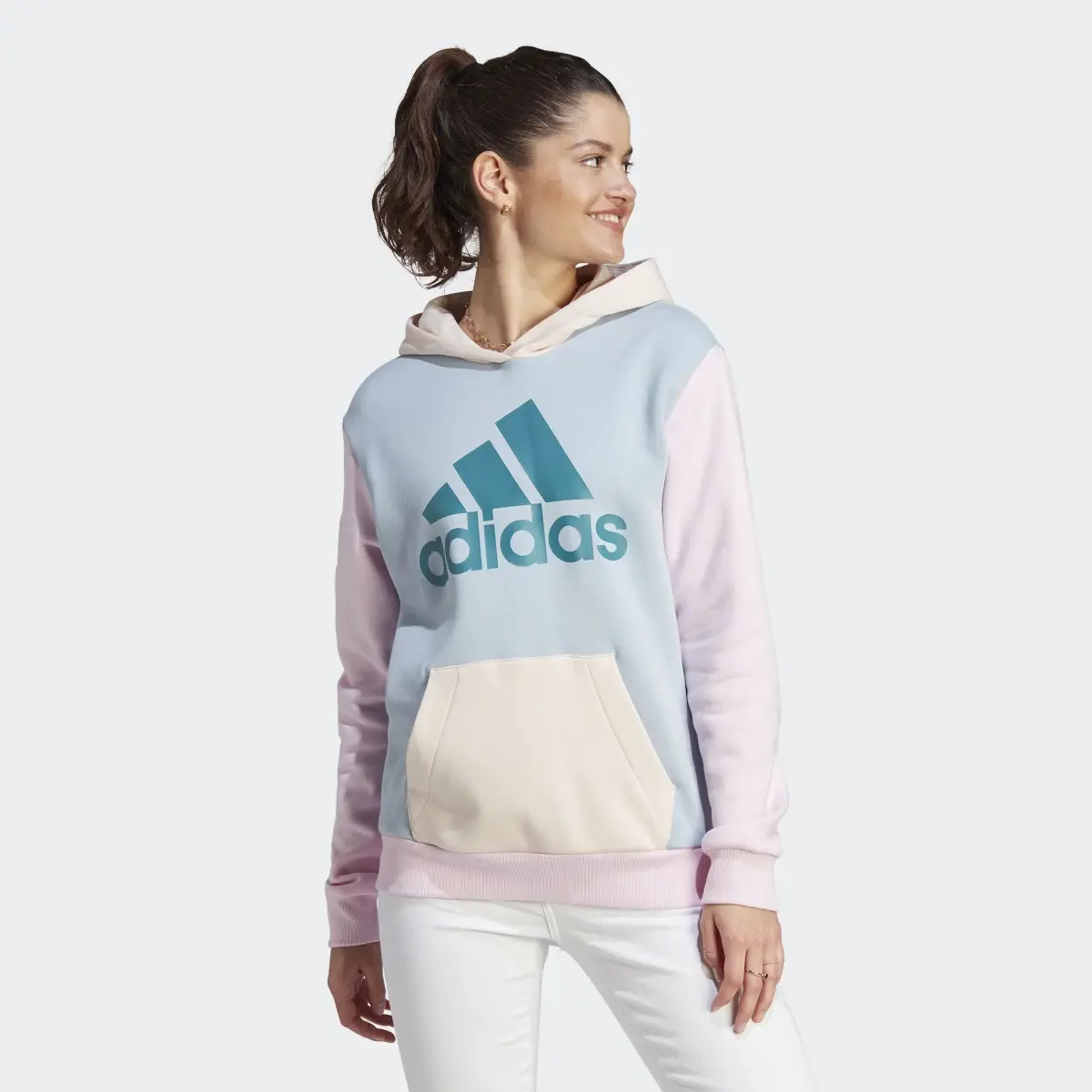 Adidas Sweat-shirt à capuche en molleton à logo Essentials Boyfriend. 2