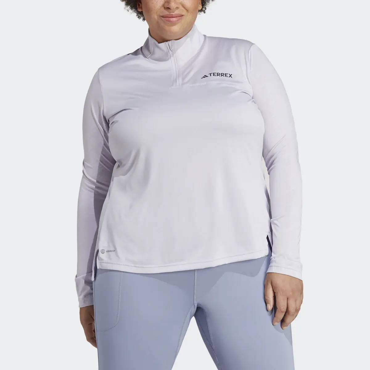 Adidas Terrex Multi Half-Zip Long-Sleeve Top (Plus Size). 1