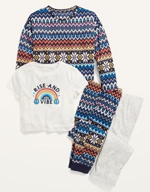 Cozy 4-Piece Micro Fleece Printed Pajama Set for Girls