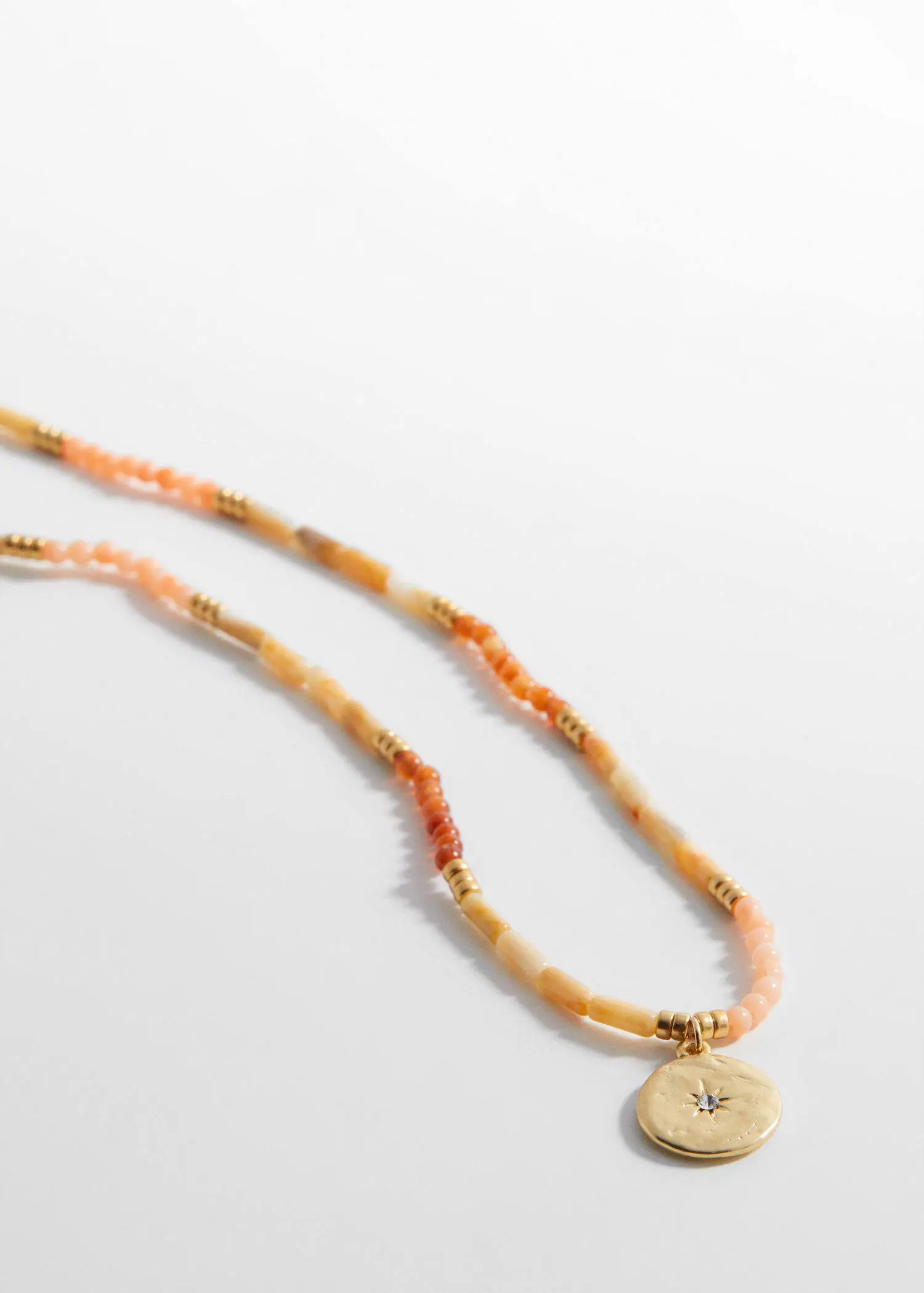 Mango Beaded metal pendant necklace. 1