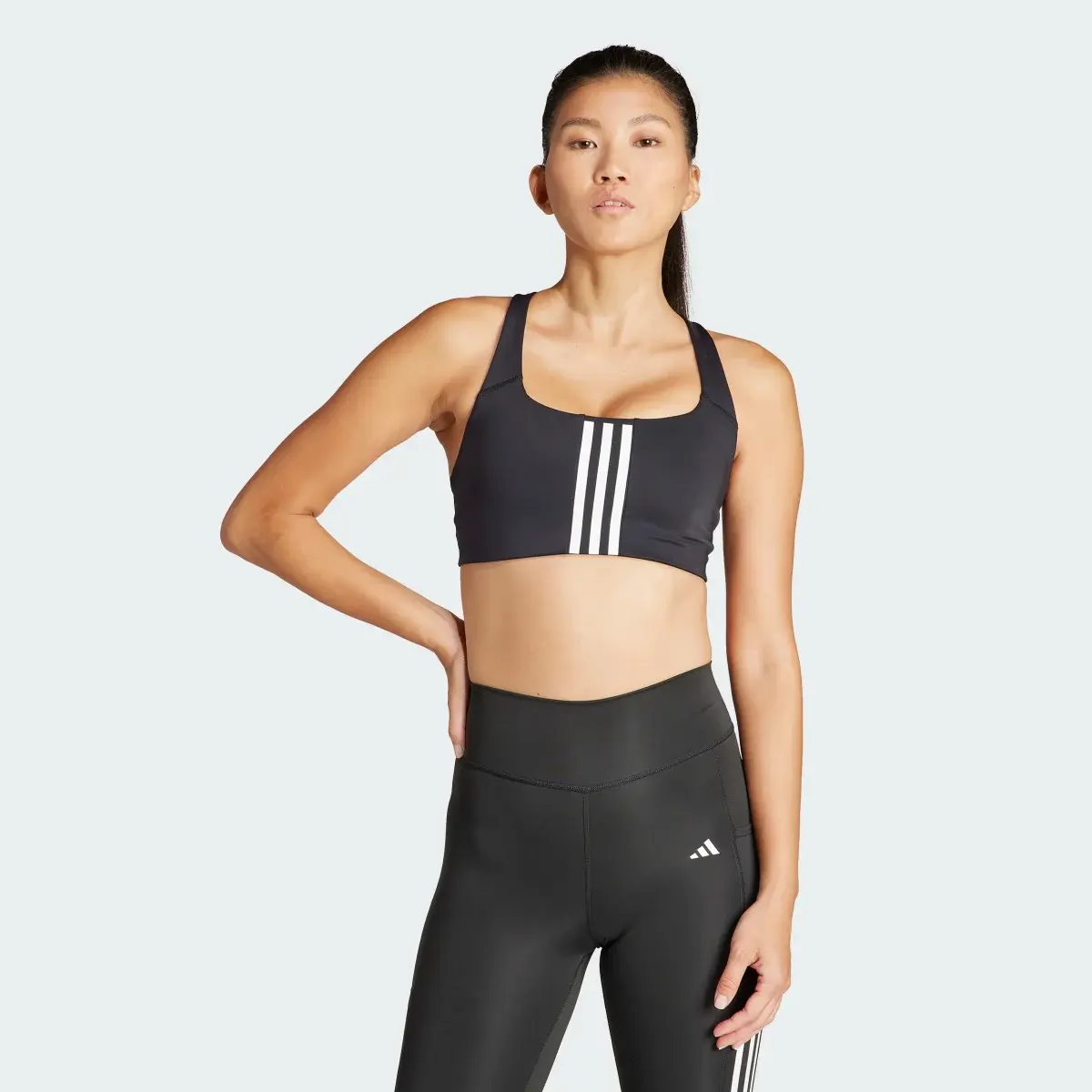 Adidas Brassière de training Powerimpact 3 bandes Maintien moyen. 2