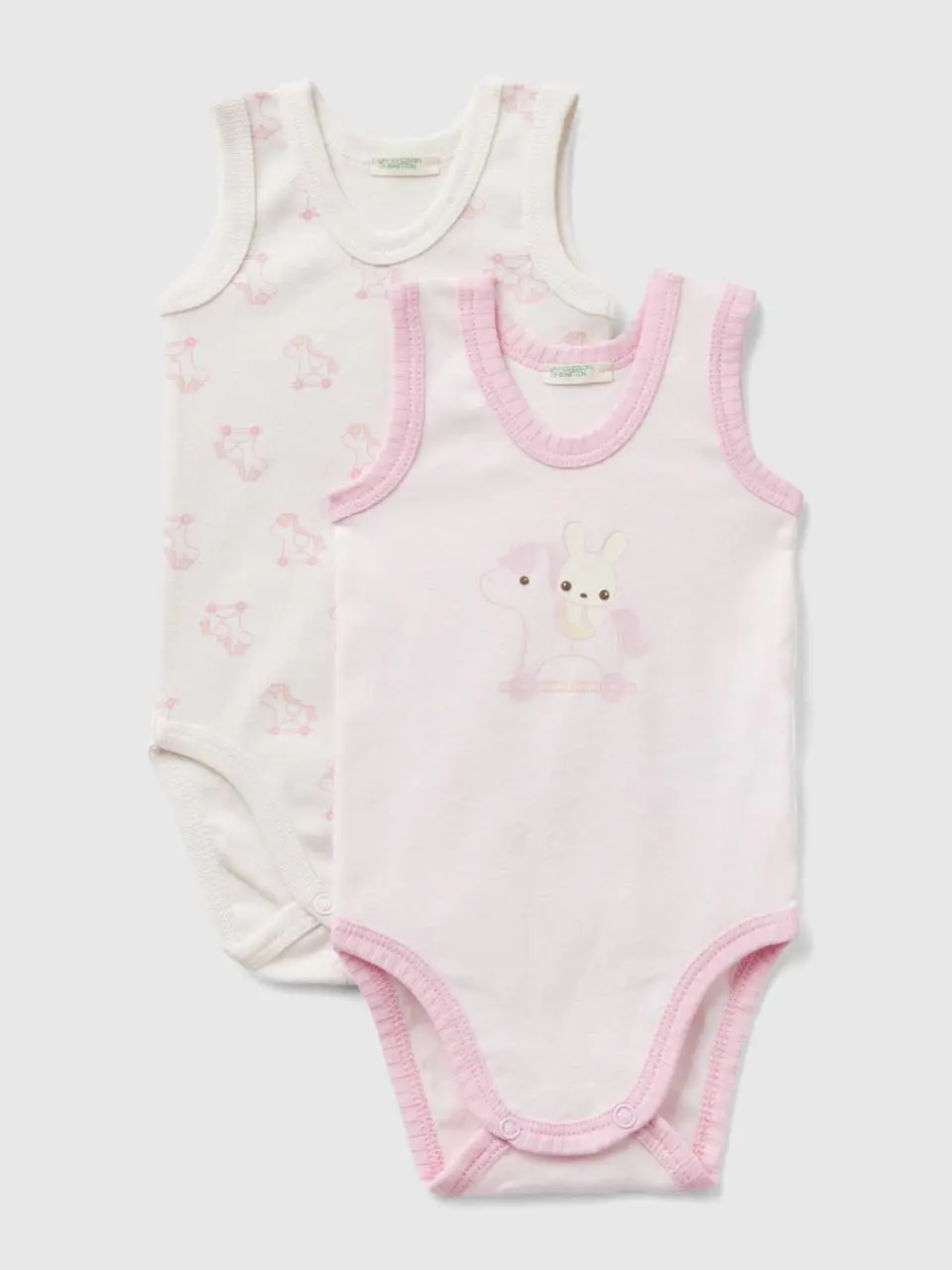 Benetton two tank top bodysuits in organic cotton. 1