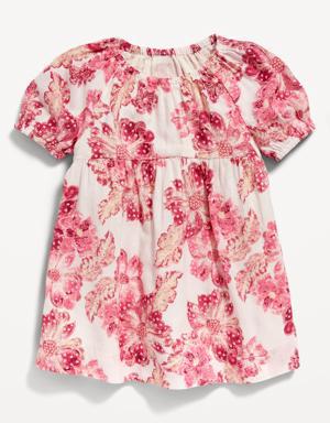 Matching Puff-Sleeves Floral-Print Dress for Baby multi