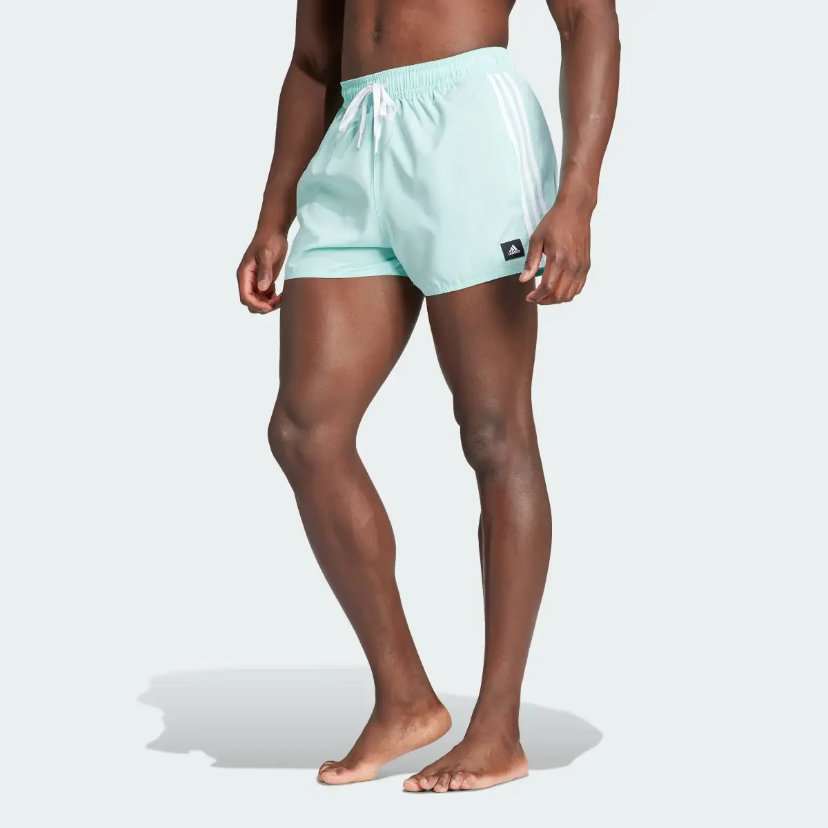 Adidas 3-Stripes CLX Very-Short-Length Swim Shorts. 1