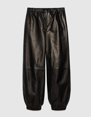 Leather pant with Gucci label