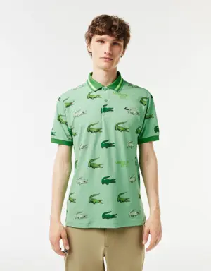 Lacoste Men’s Lacoste Golf Crocodile Print Polo Shirt