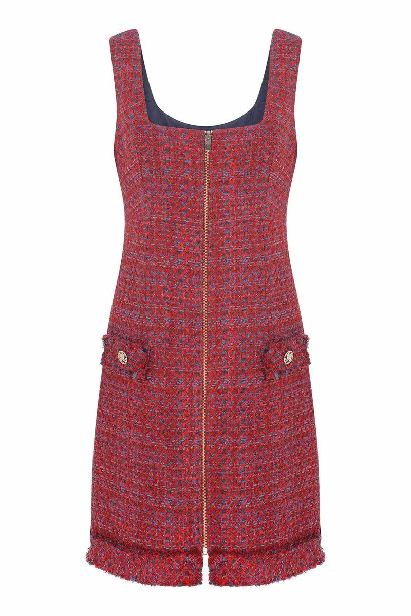 Roman Pocket Detailed Red Sheath Dress - 2 / ORIGINAL. 1