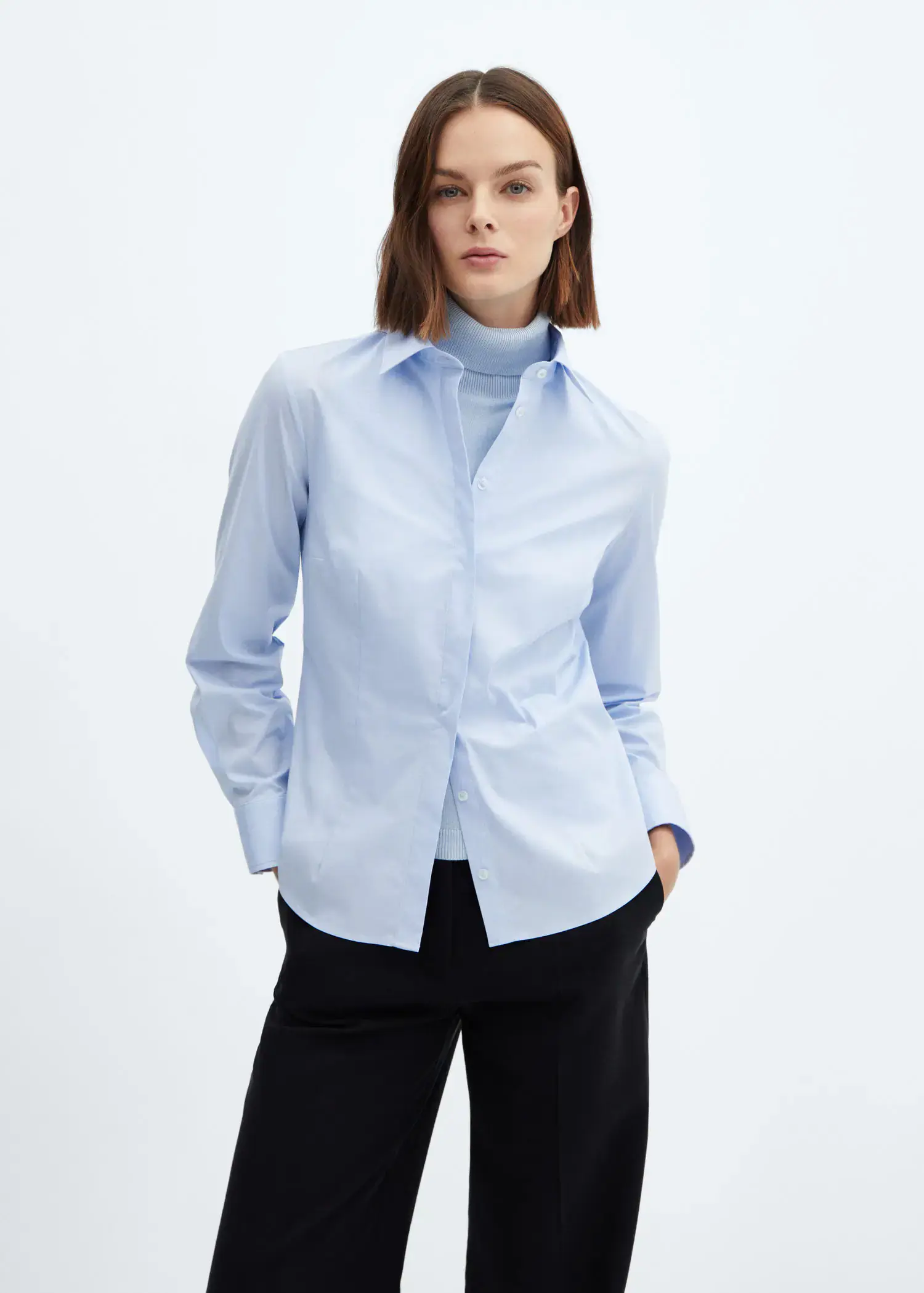 Mango Camisa ajustada de algodão. 2