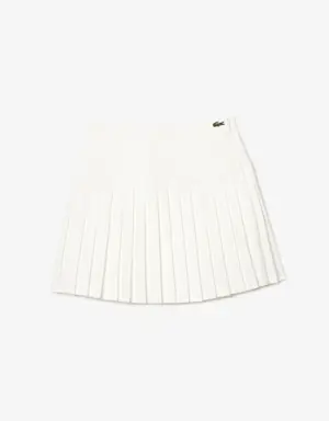 Women's Pleated Button Waist Skirt