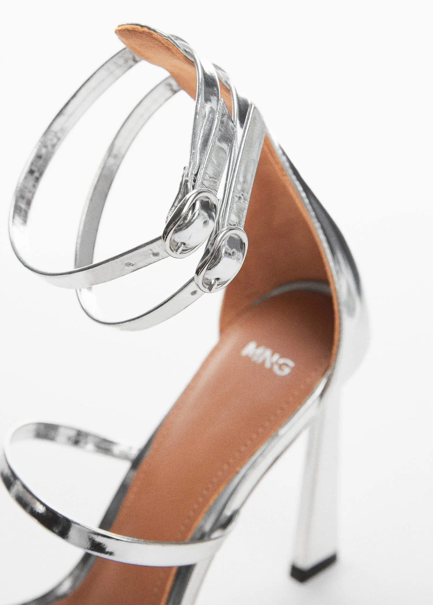 Mango Leather ankle-cuff sandals. 3