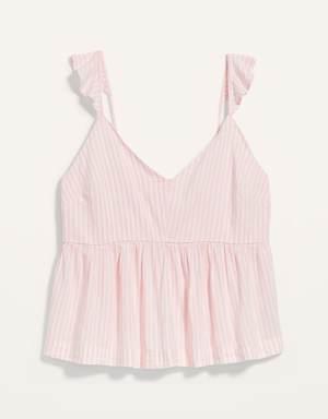 Old Navy Soft-Woven Flutter-Sleeve Cami Pajama Top for Women pink