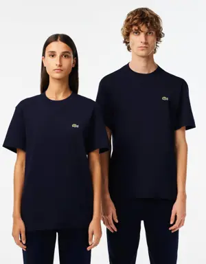 Lacoste Camiseta unisex de algodón ecológico con cuello redondo