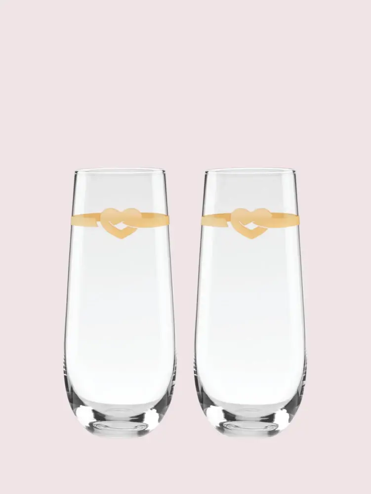 Kate Spade With Love Stemless Toasting Flute Pair. 1