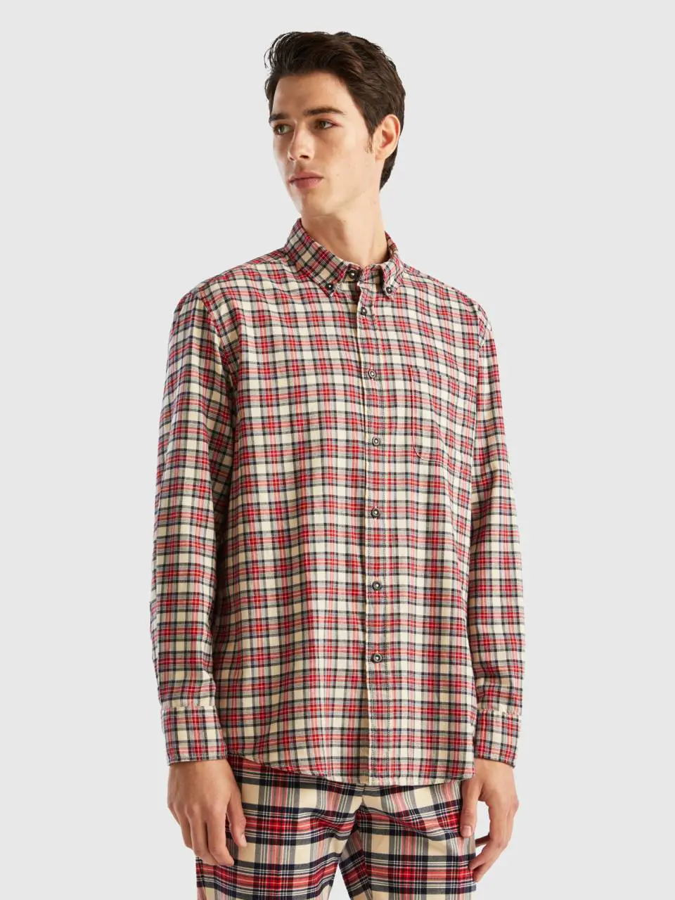 Benetton check flannel shirt. 1
