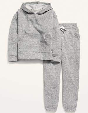 Gender-Neutral Pullover Hoodie & Jogger Sweatpants Set for Kids gray