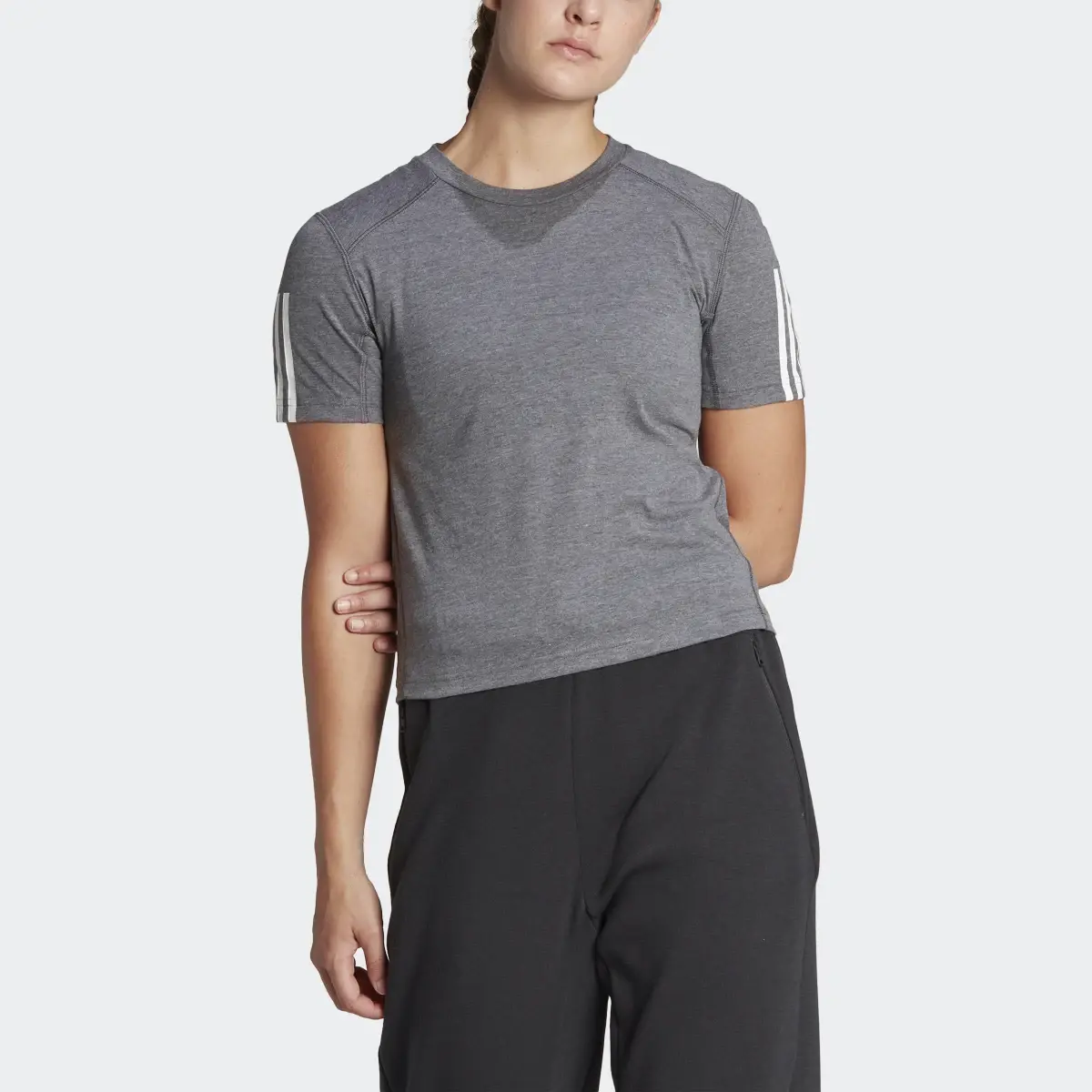 Adidas Train Essentials Train Cotton 3-Stripes Crop T-Shirt. 1