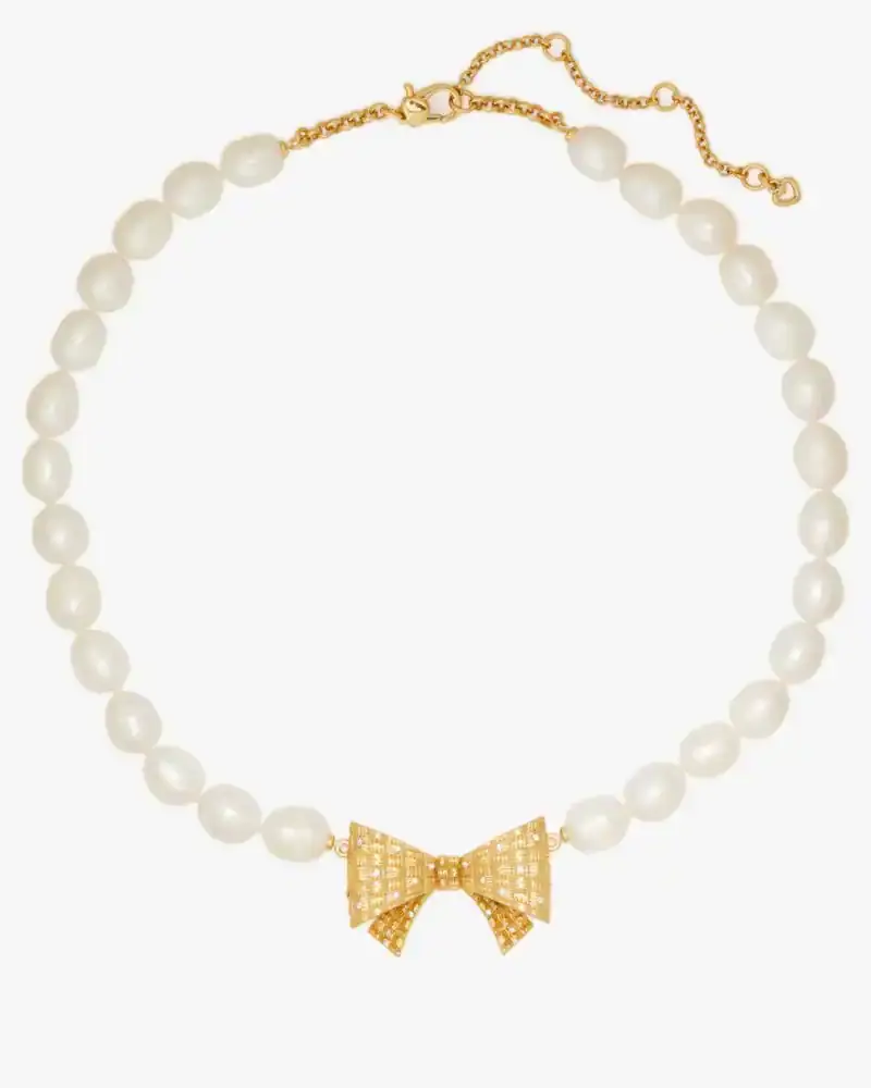 Kate Spade Wrapped In A Bow Pearl Necklace. 1