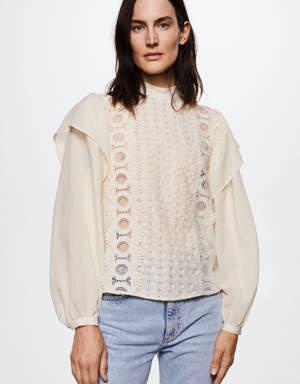 Embroidered panel blouse