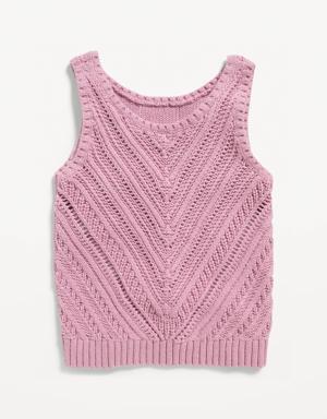 Sleeveless Sweater-Knit Tank for Toddler Girls purple
