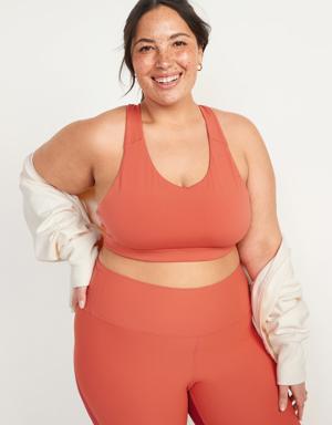 Old Navy Medium-Support PowerPress Strappy Sports Bra for Women 2X-4X orange