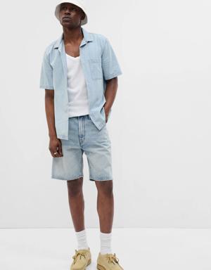 '90s Loose Denim Shorts with Washwell blue