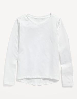 Softest Long-Sleeve Scoop-Neck T-Shirt for Girls white
