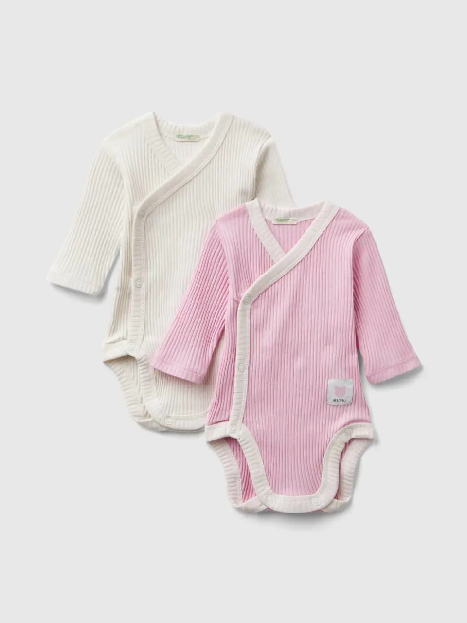 Benetton two long sleeve ribbed knit bodysuits. 1