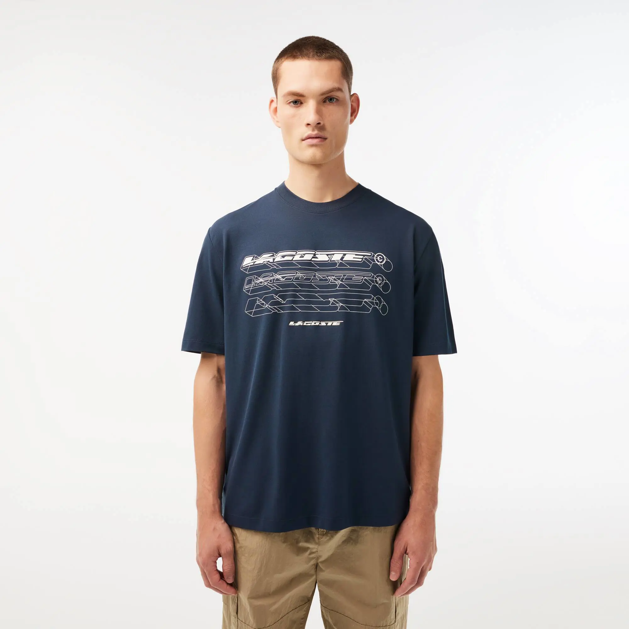 Lacoste T-shirt da uomo loose fit in piqué di cotone biologico Lacoste. 1