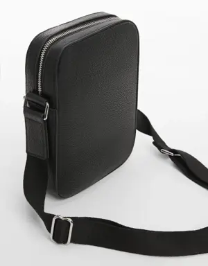 Mango Leather-effect shoulder bag