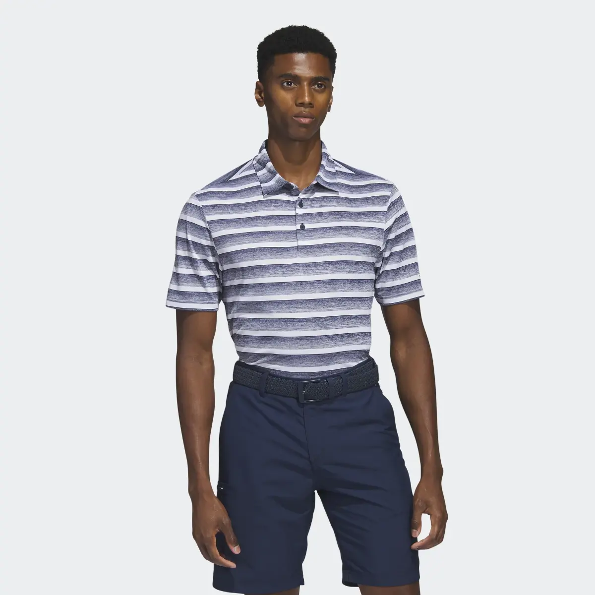 Adidas Two-Color Striped Polo Shirt. 2