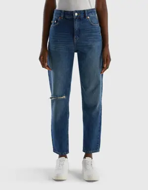 cropped high-waisted jeans