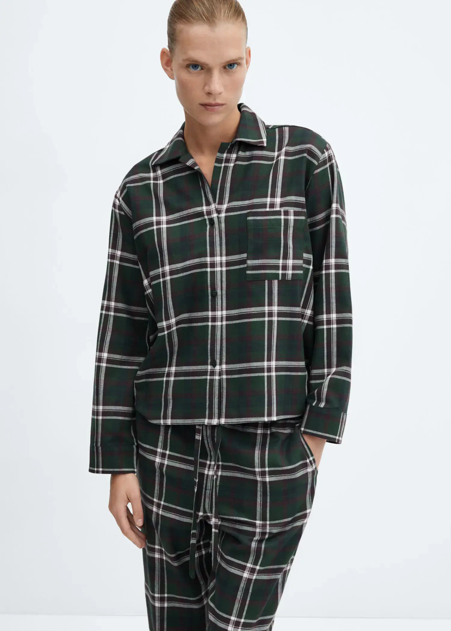 Mango Flannel cotton pyjama shirt. 1