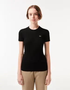 Lacoste T-shirt de algodão orgânico Lacoste Slim Fit para Mulher