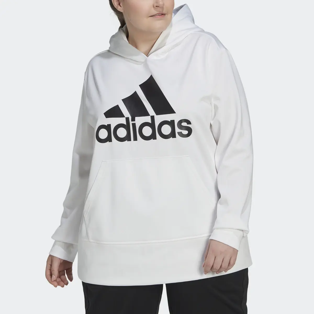 Adidas AEROREADY Big Logo Hoodie (Plus Size). 1