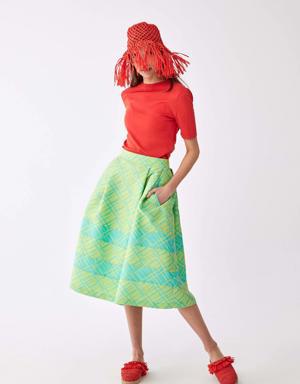 Lime Checked Tea Skirt