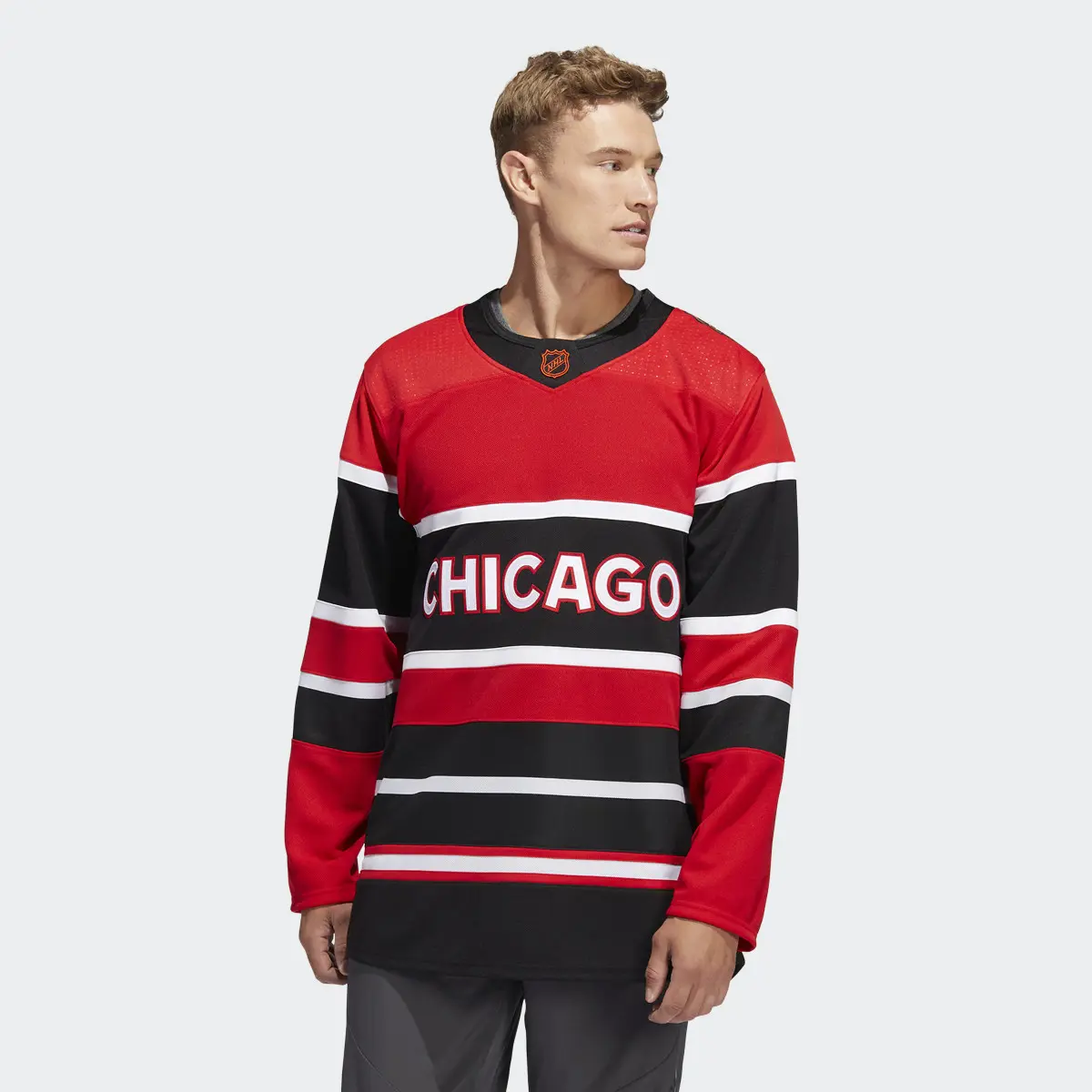 Adidas Blackhawks Authentic Reverse Retro Wordmark Jersey. 2