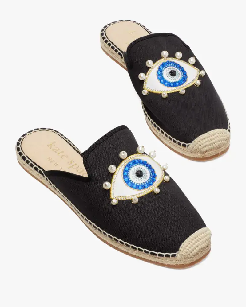 Kate Spade Azura Evil Eye Espadrille Mules. 1