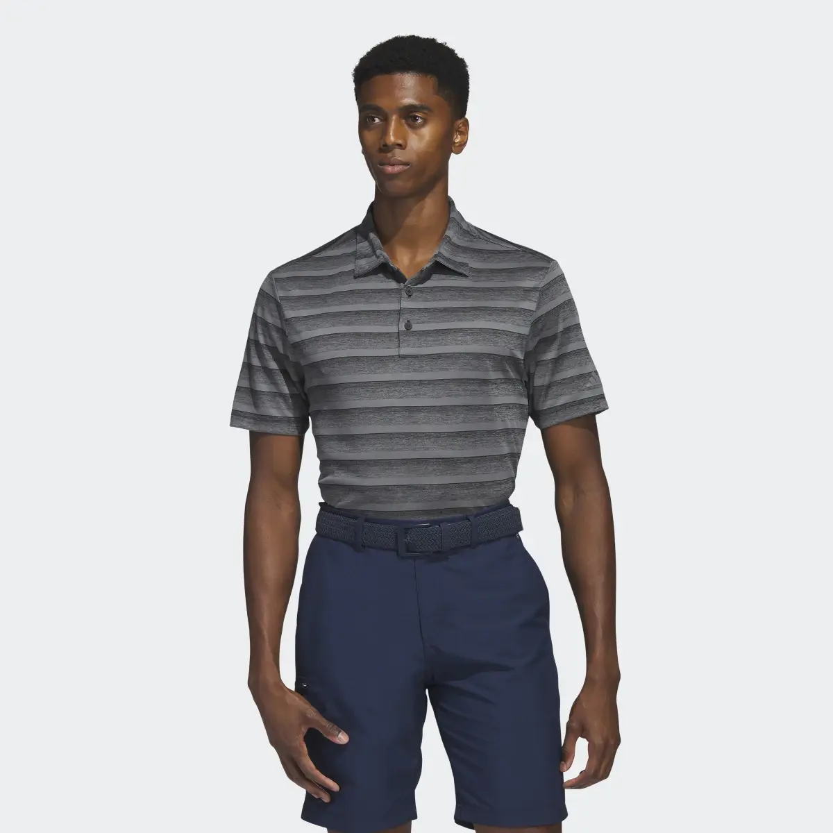 Adidas Two-Color Striped Golf Polo Shirt. 2