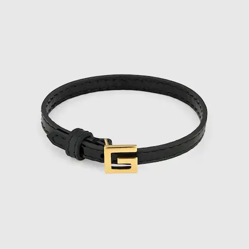 Gucci Leather bracelet with Square G. 1