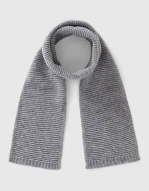 knit scarf in stretch wool blend