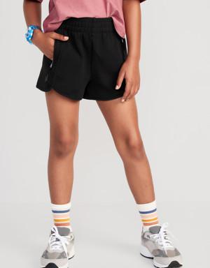 High-Waisted Dynamic Fleece Performance Shorts for Girls black