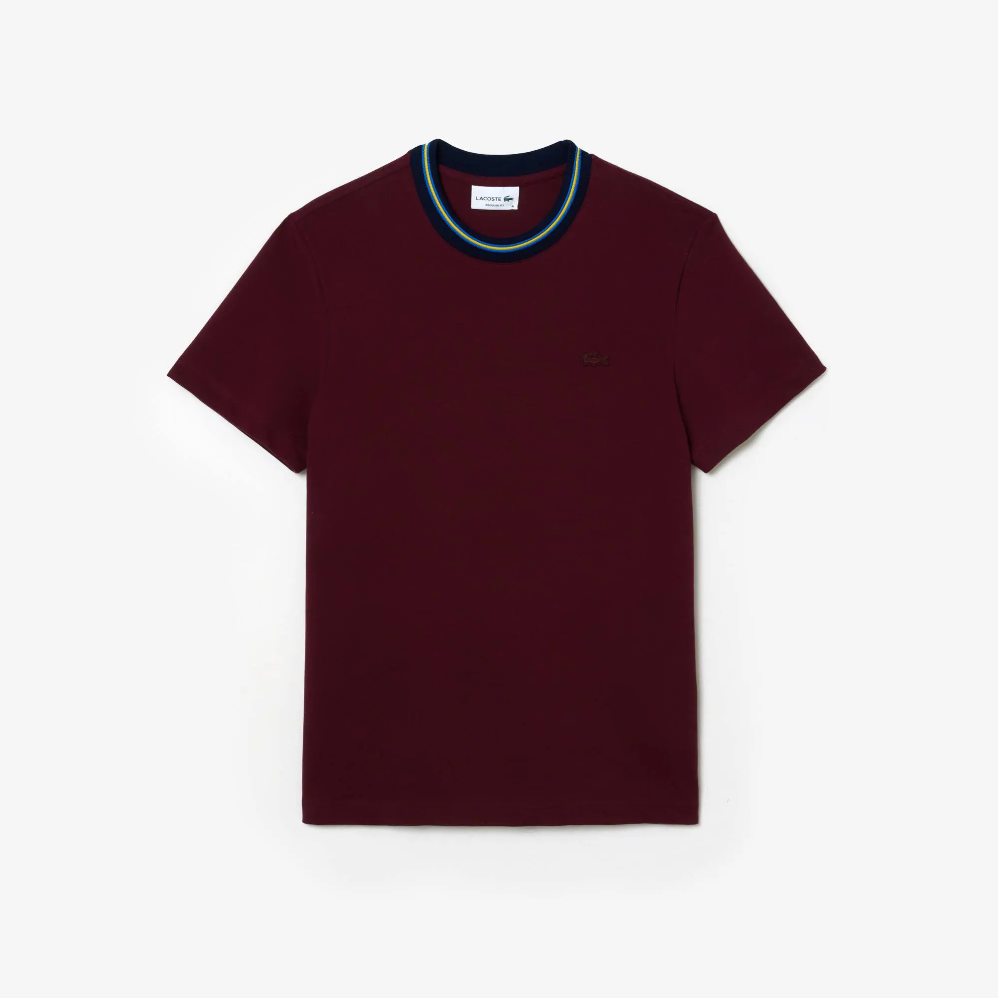 Lacoste T-shirt in piqué elasticizzato con colletto a righe. 2