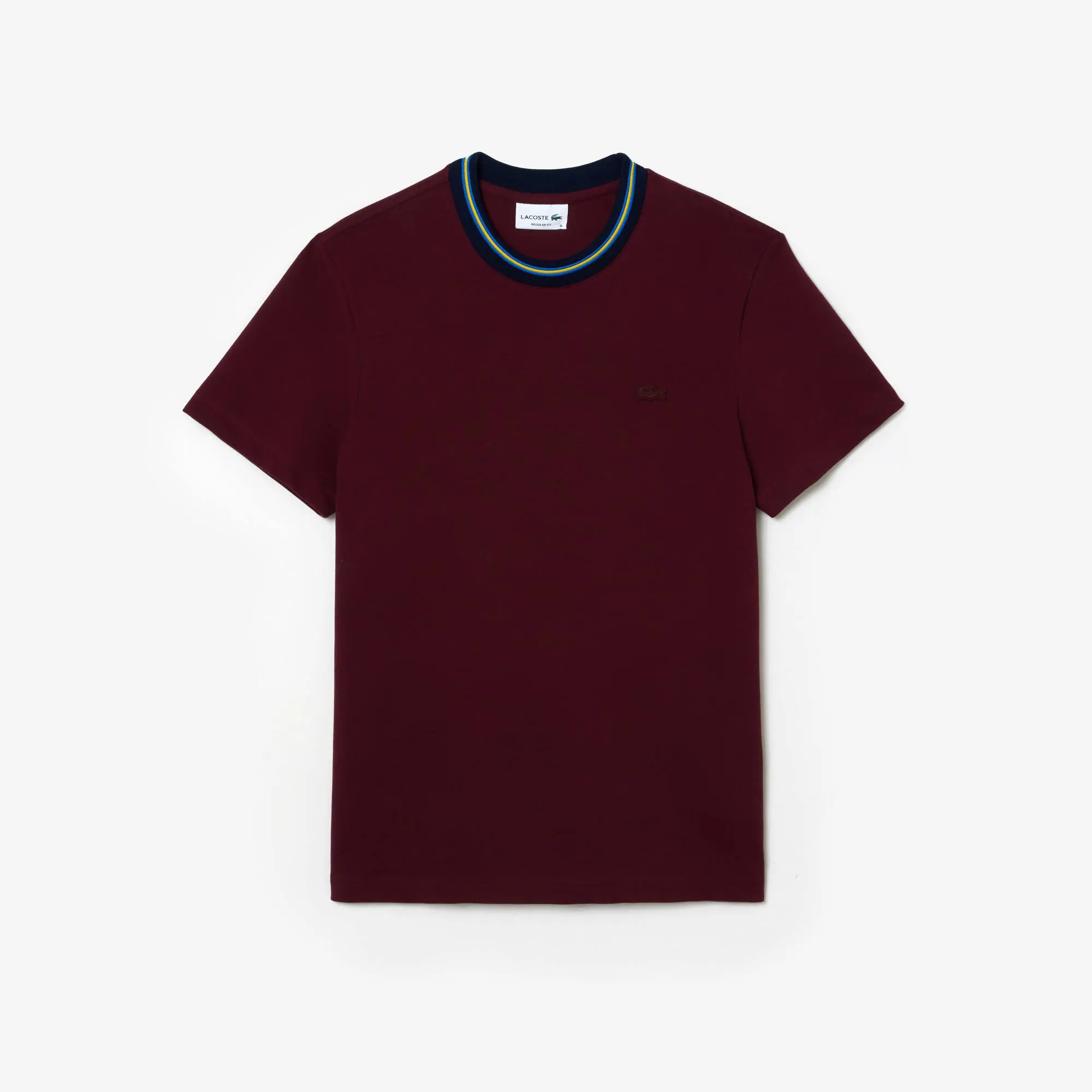 Lacoste Camiseta de piqué elástico con cuello a rayas. 2