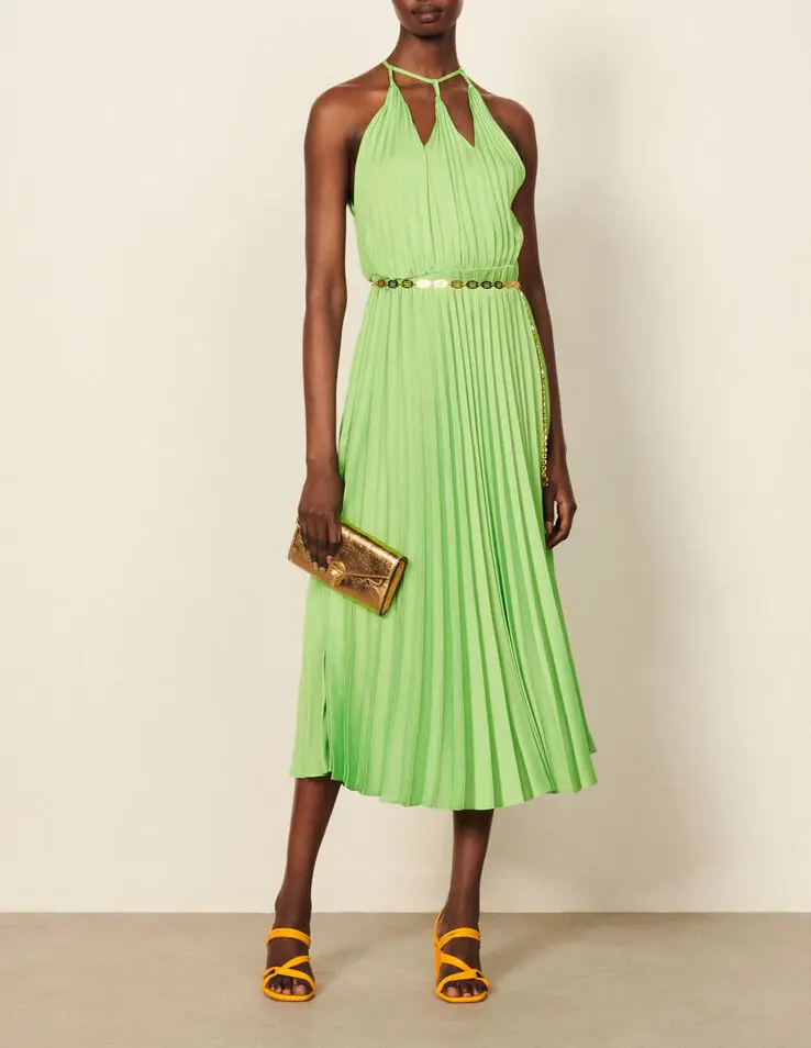 Sandro Long pleated dress. 1