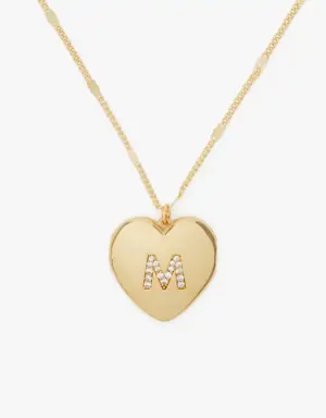 M Heart Letter Locket Necklace