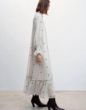 Polka-dot dress with ruffles