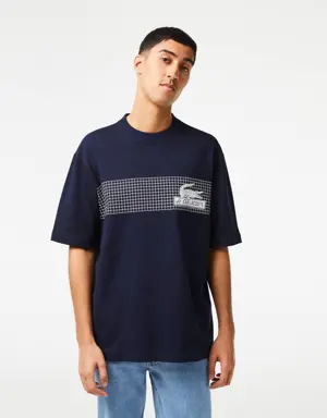 Lacoste Camiseta de hombre Lacoste loose fit con estampado de tenis